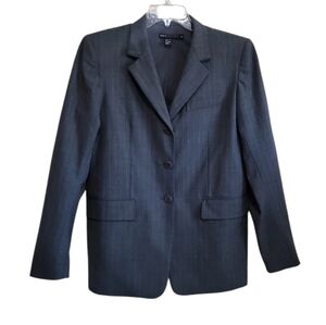 DKNYESSENTIALS Women’s Gray Pinstripes Blazer Jacket Size 10